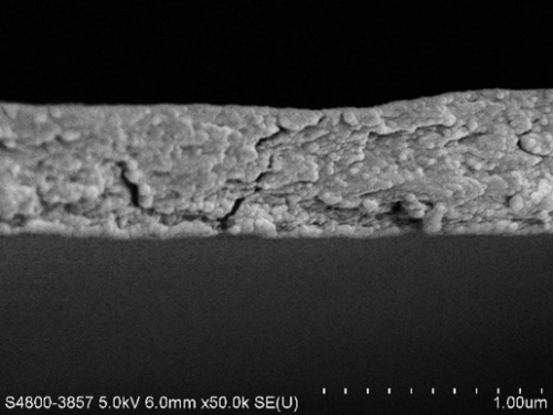 Ultrathin VasFluidic channel walls (scanning electron microscope image)